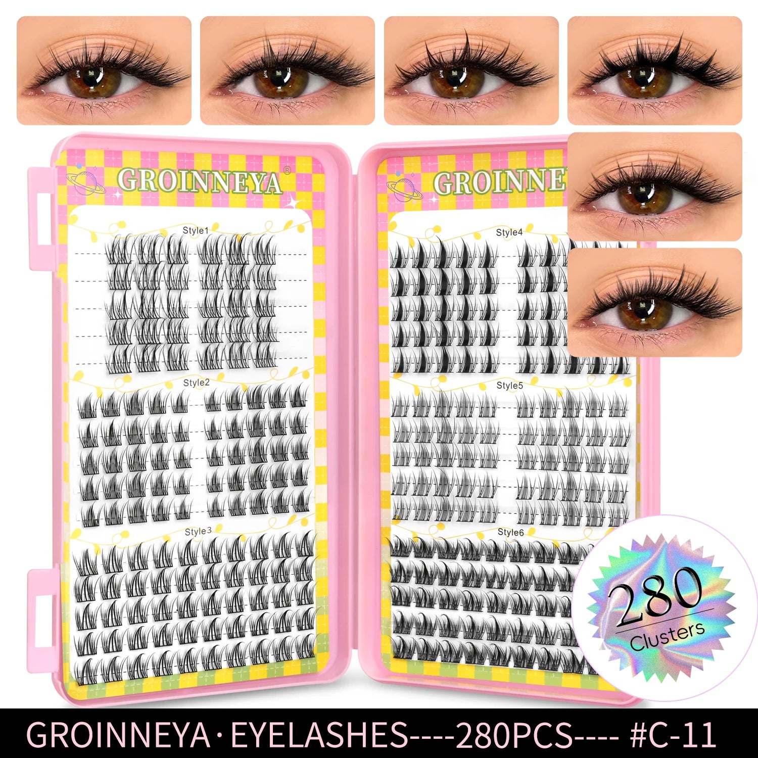 GROINNEYA 320 pcs Eyelash extension Volume