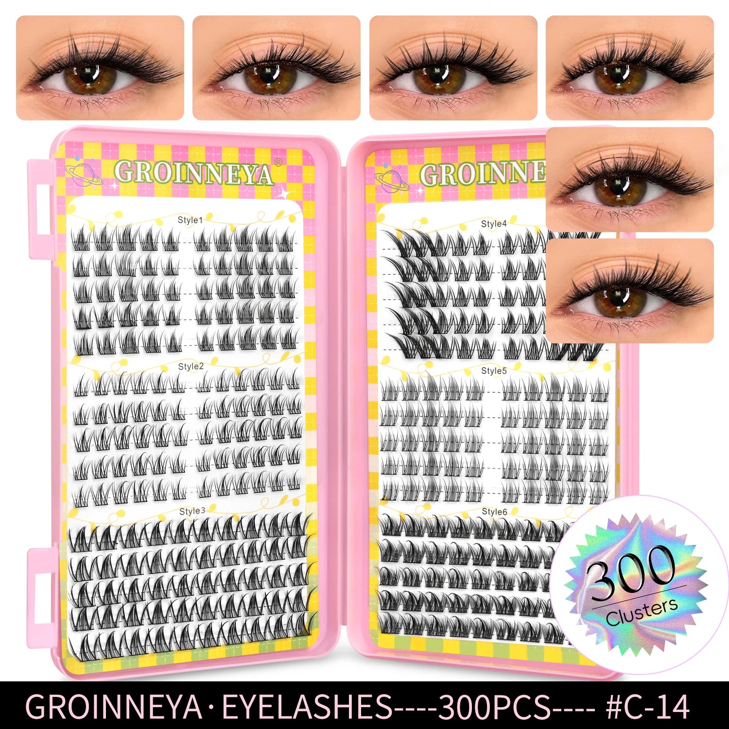 GROINNEYA 320 pcs Eyelash extension Volume