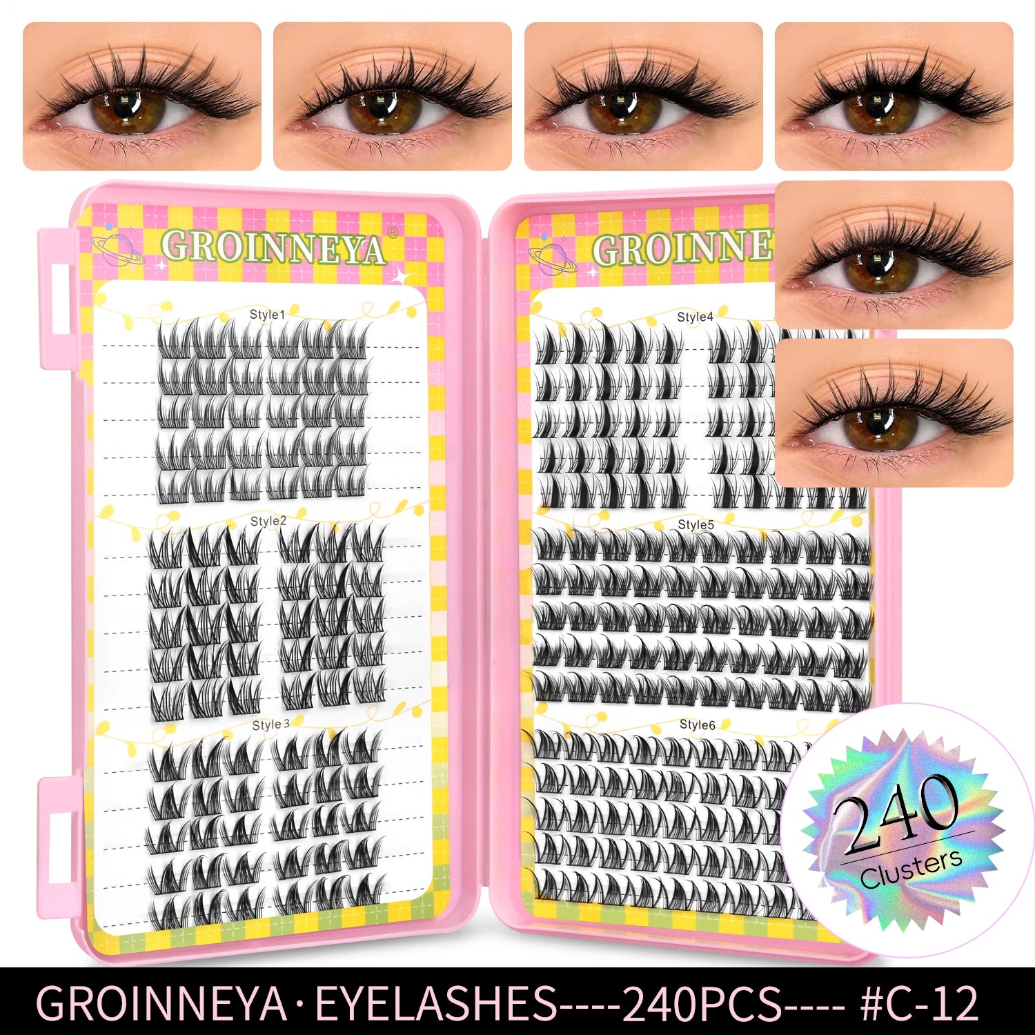 GROINNEYA 320 pcs Eyelash extension Volume