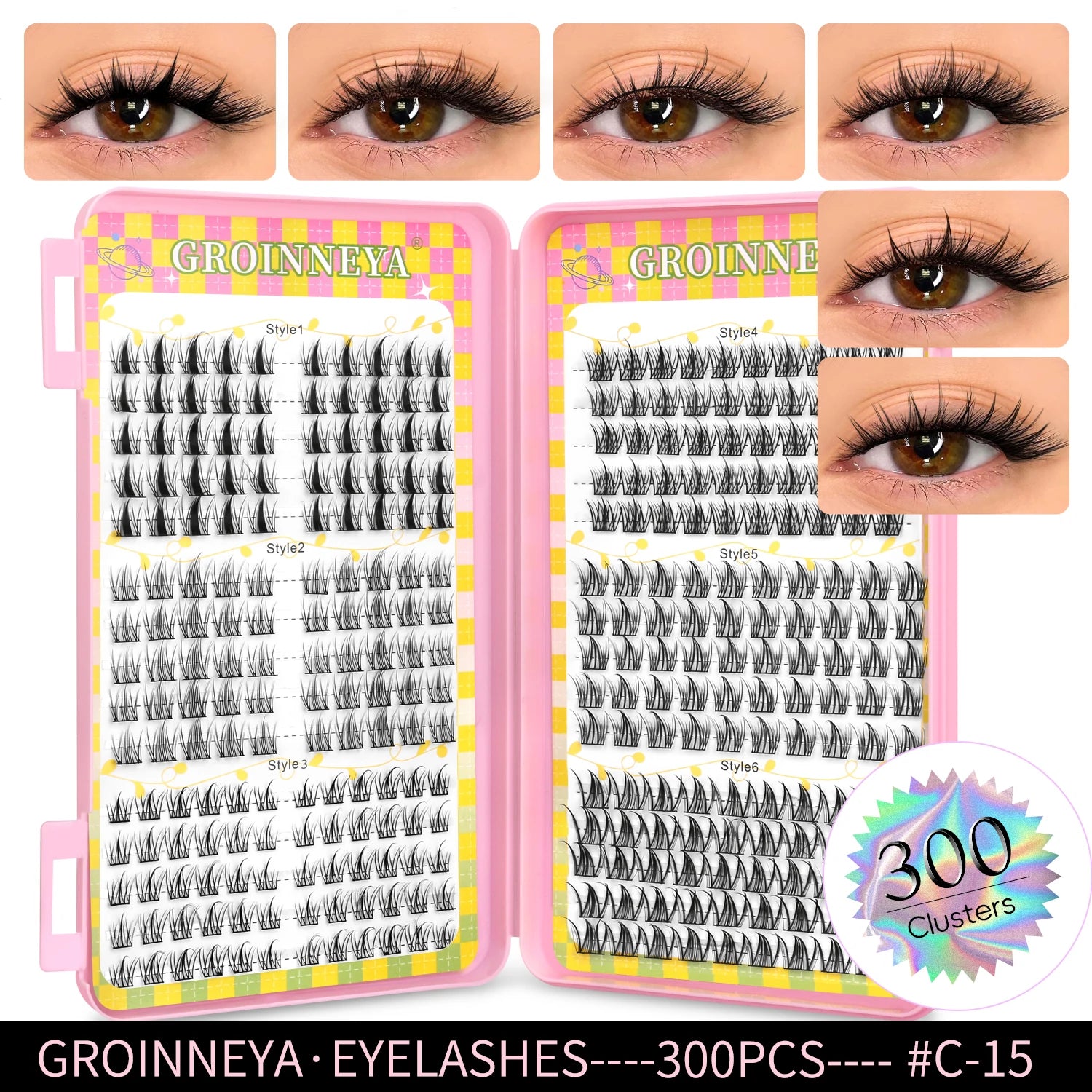 GROINNEYA 320 pcs Eyelash extension Volume