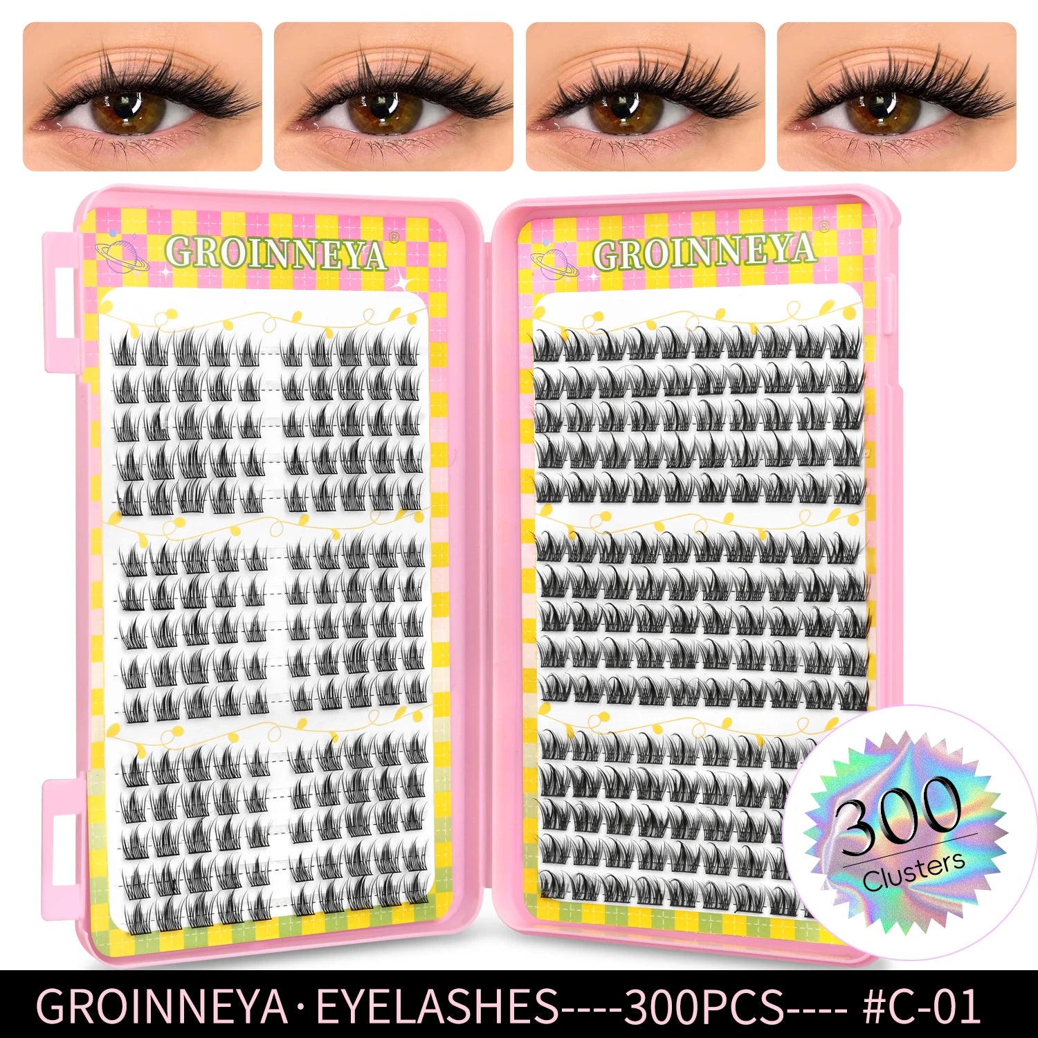 GROINNEYA 320 pcs Eyelash extension Volume