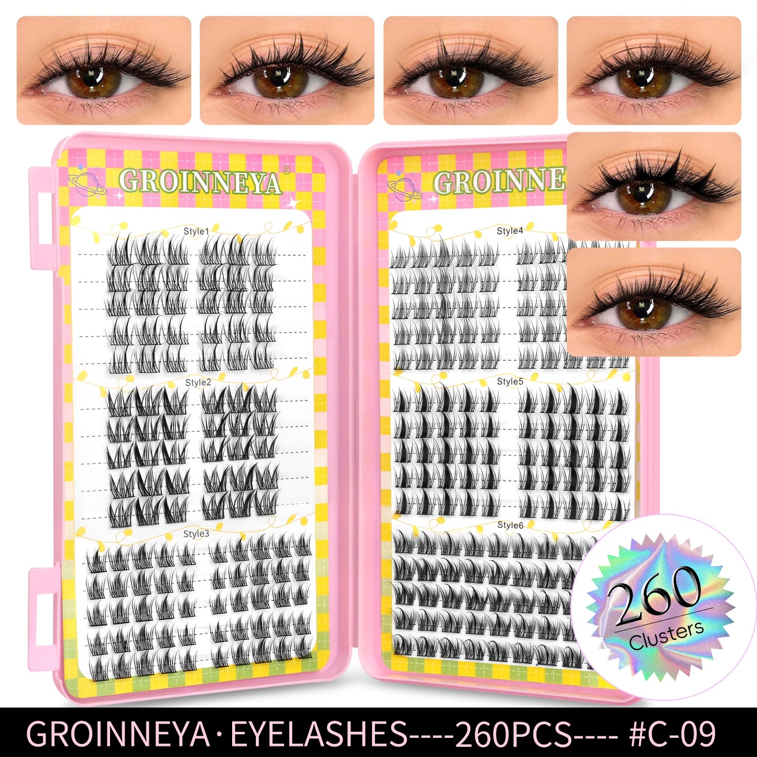 GROINNEYA 320 pcs Eyelash extension Volume