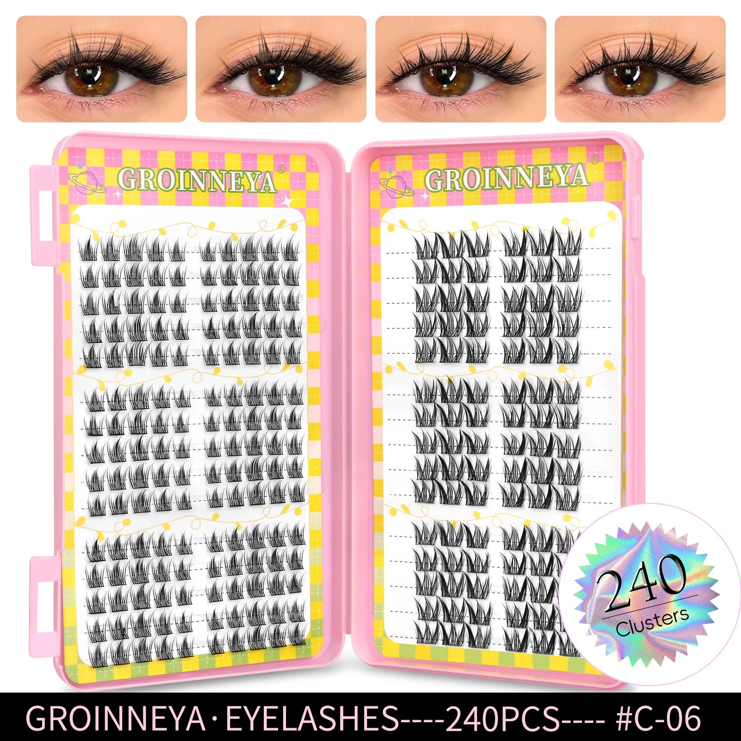 GROINNEYA 320 pcs Eyelash extension Volume