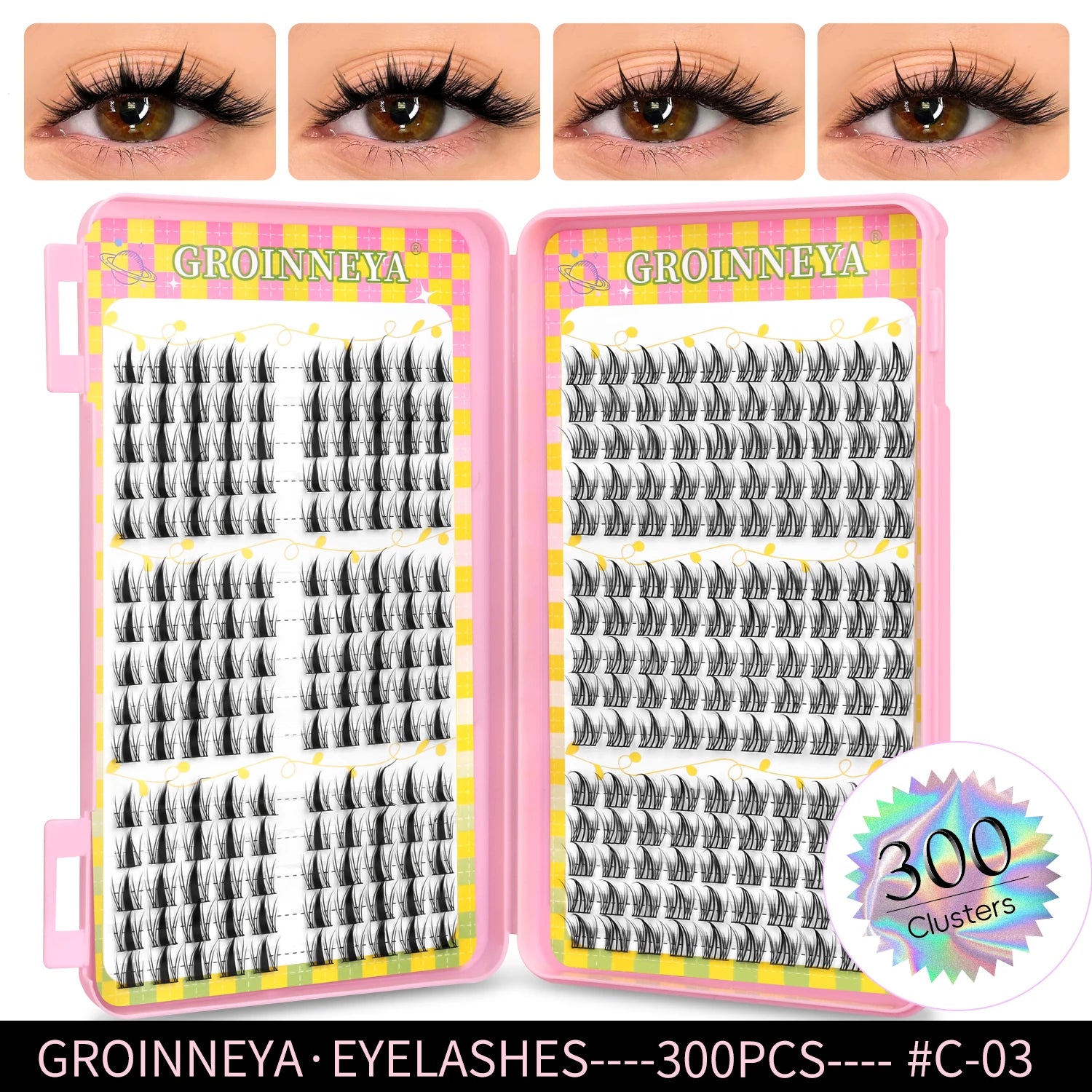 GROINNEYA 320 pcs Eyelash extension Volume