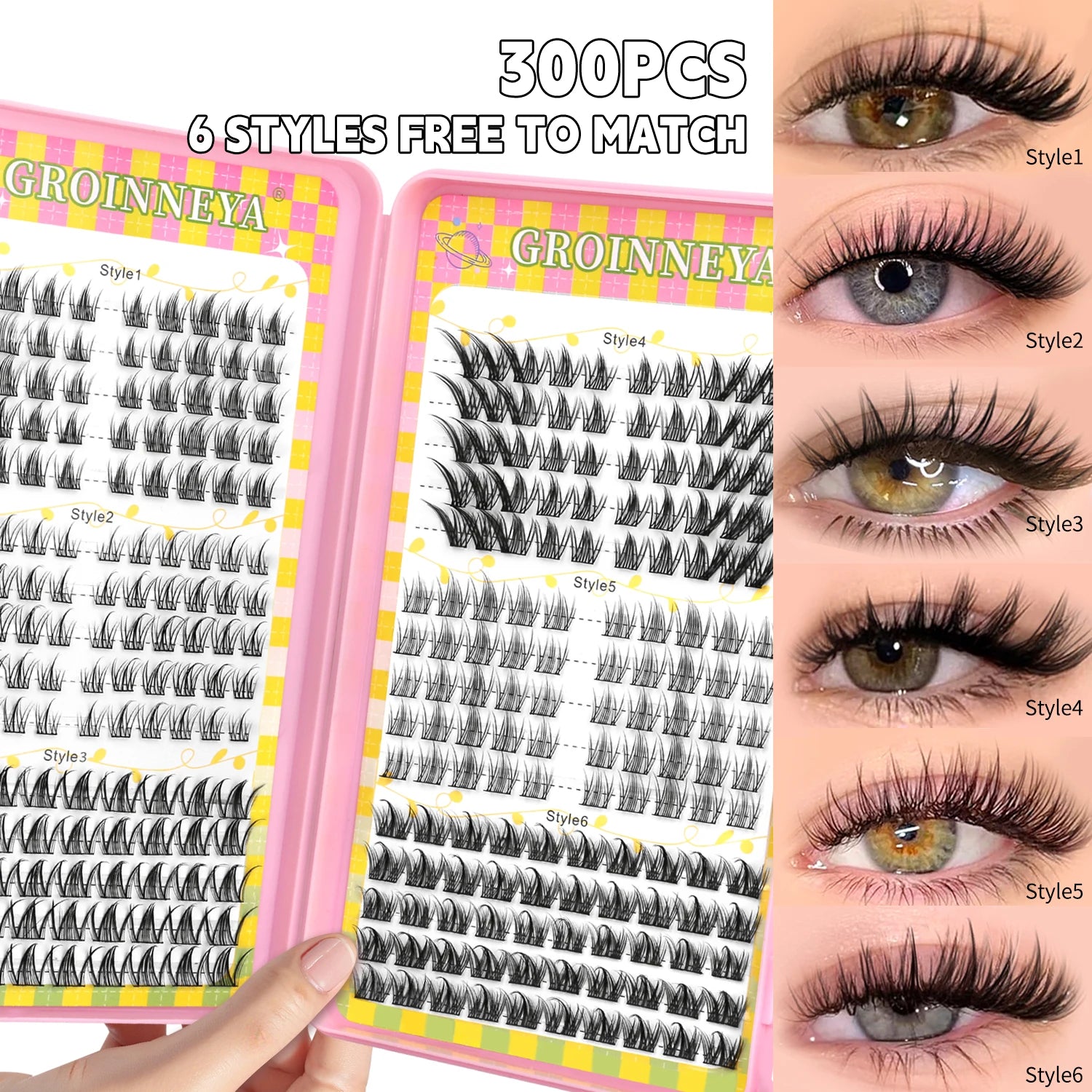 GROINNEYA 320 pcs Eyelash extension Volume