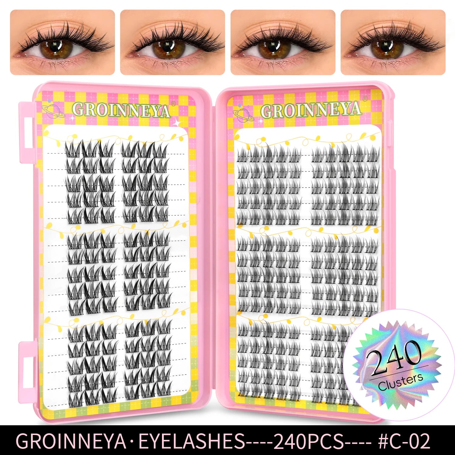 GROINNEYA 320 pcs Eyelash extension Volume