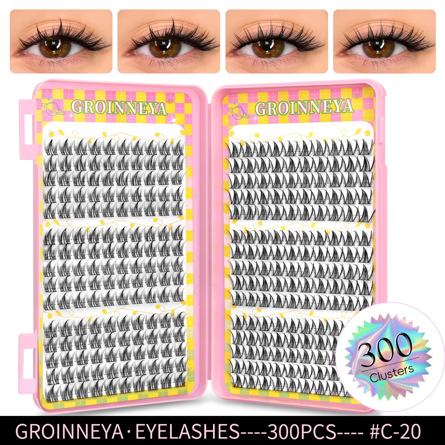 GROINNEYA 320 pcs Eyelash extension Volume