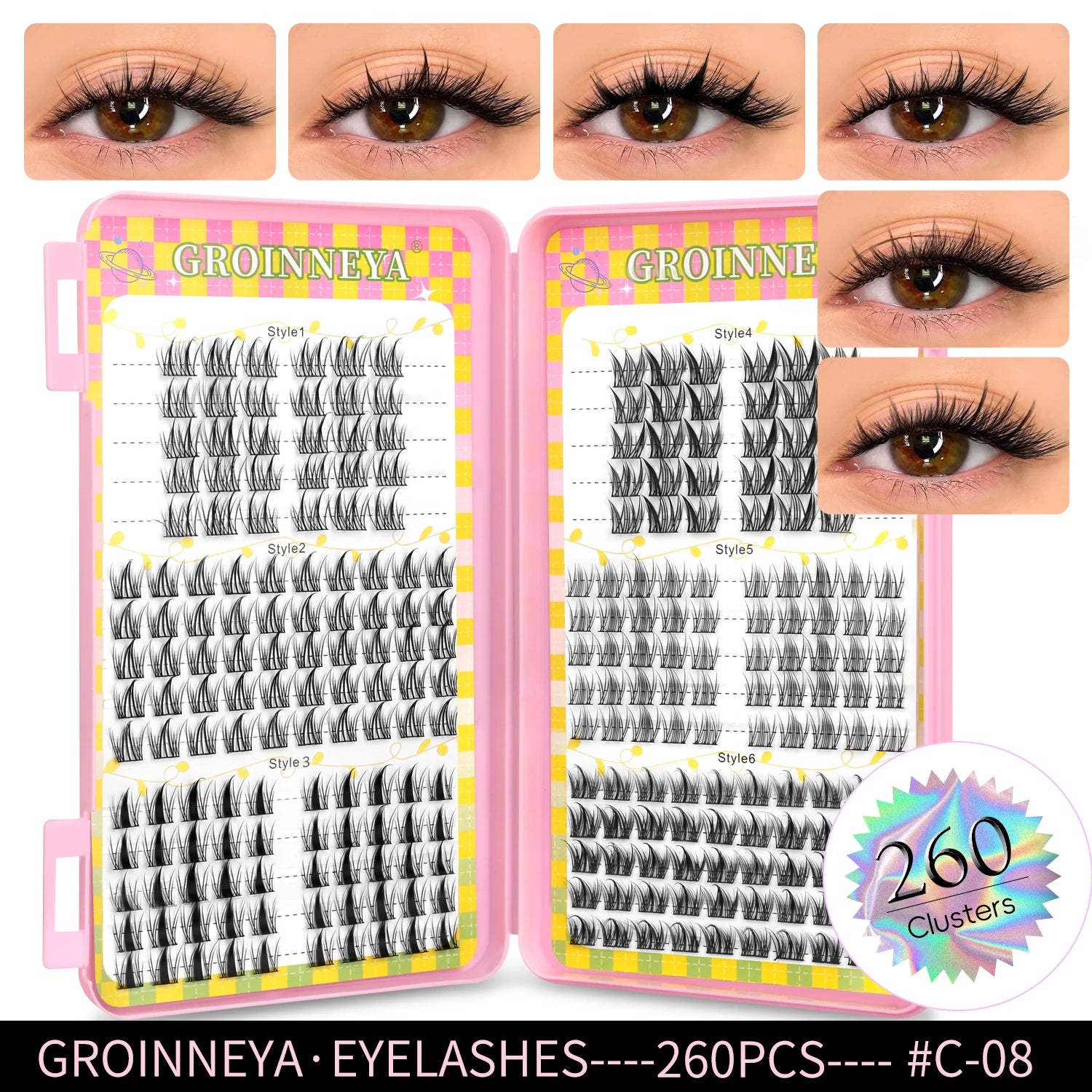 GROINNEYA 320 pcs Eyelash extension Volume