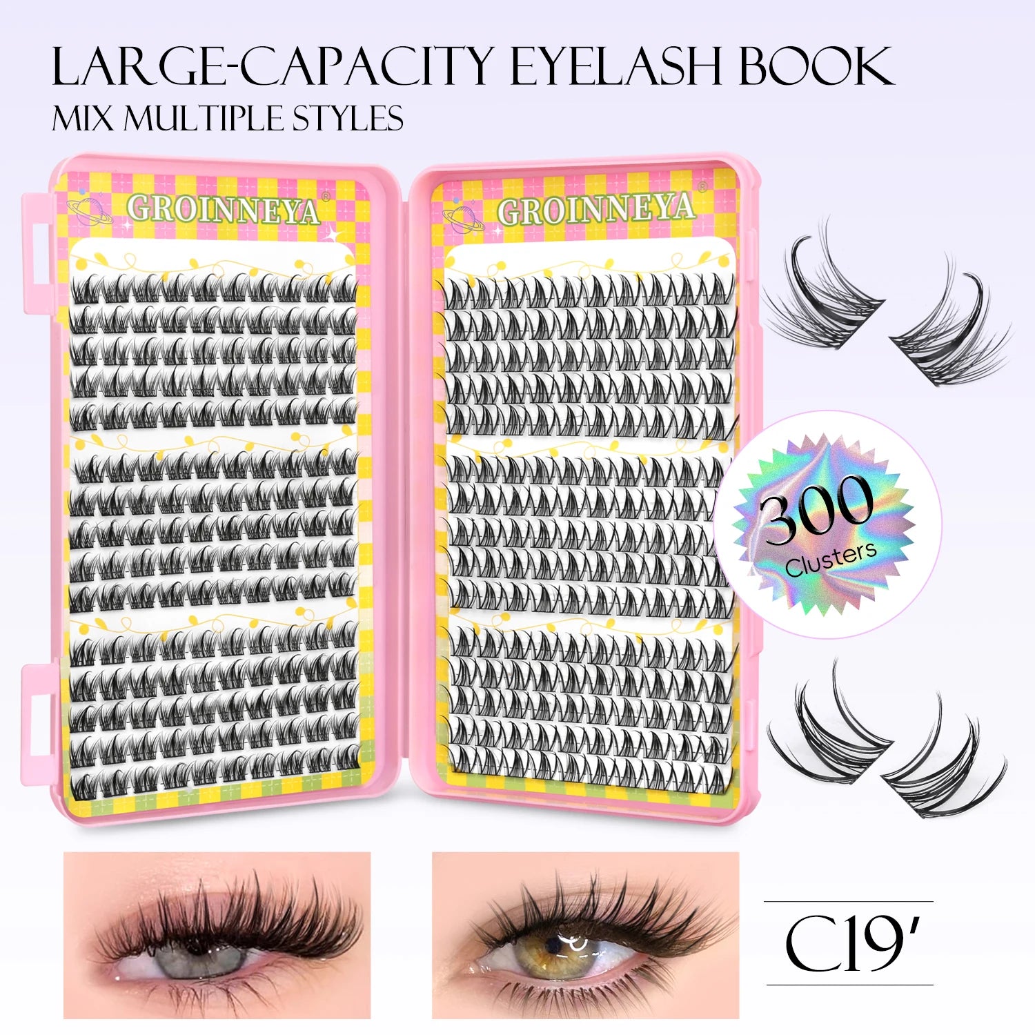 GROINNEYA 320 pcs Eyelash extension Volume