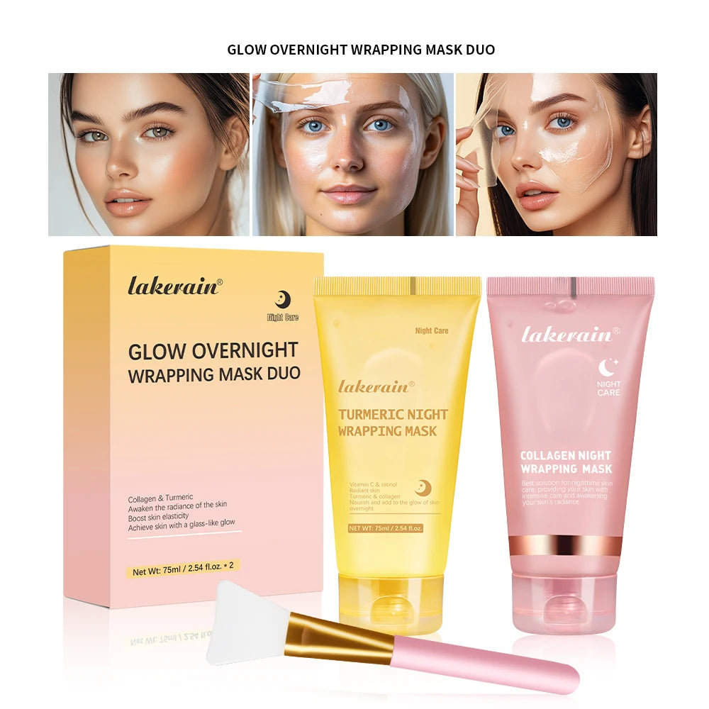 Night Wrapping Mask + Collagen Jelly Cream Set – Deep Hydration, Firming & Glow